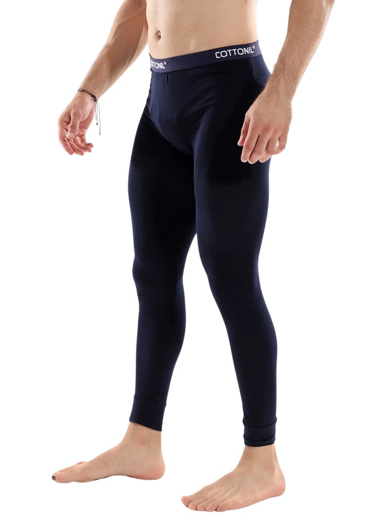 Cottonil Cotton Stretch Thermal Leggings Underwear for Men - Navy - Image 2