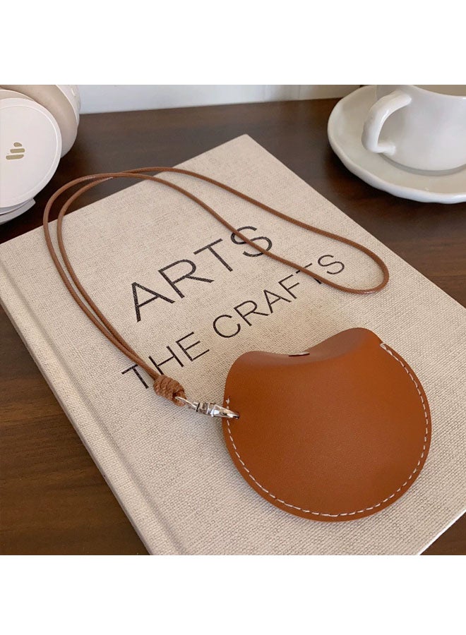 Korean-style Long Leather Pull-out key Pouch Neck Accessory With Magnetic Multi-functional Leather Sunglasses Clip Necklace.  - Image 1