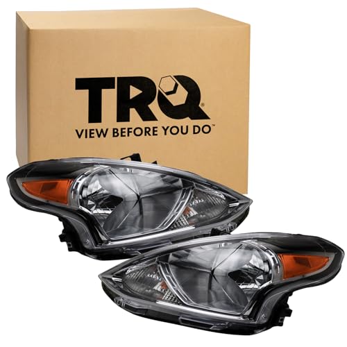 TRQ Driver & Passenger Side Headlight Assembly Set Headlights Driver & Passenger Side Compatible with 2015-2019 Nissan Versa NI2502230 NI2503230 - Image 2