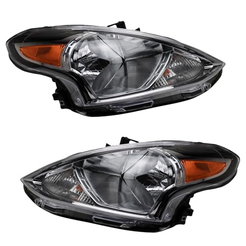 TRQ Driver & Passenger Side Headlight Assembly Set Headlights Driver & Passenger Side Compatible with 2015-2019 Nissan Versa NI2502230 NI2503230 - Image 1
