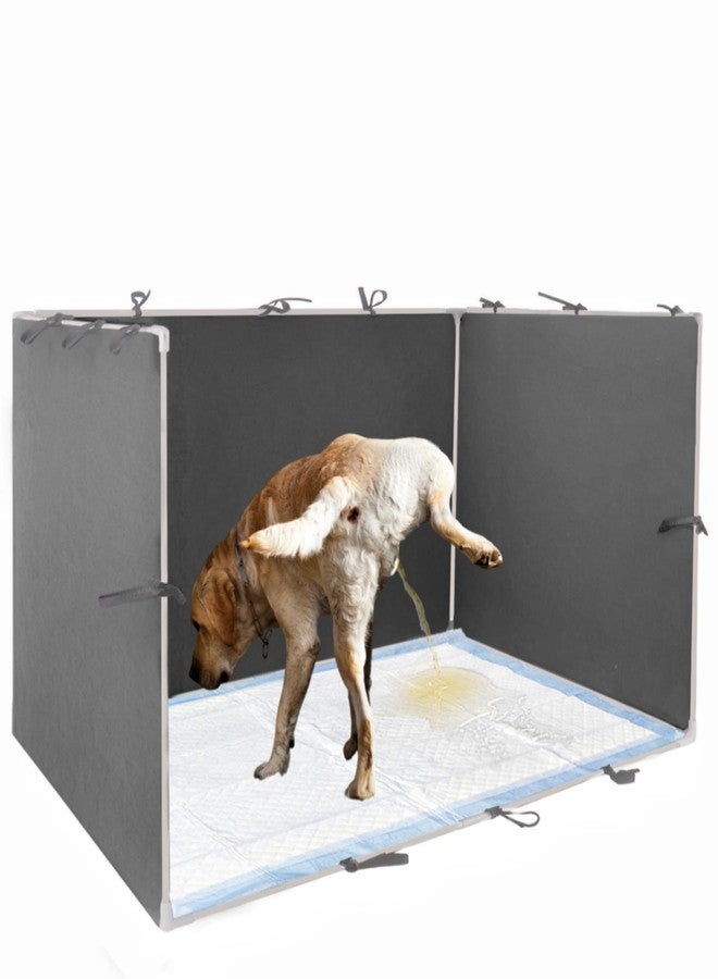 Dmnnlp Dog Pee Pad Holder with High Walls - 35"x29"x17.3" No-Splash Indoor Dog Potty Box, Foldable Potty Training Toilet for Large Small Medium Dogs Puppy Potty (Dark Gray) - Image 1