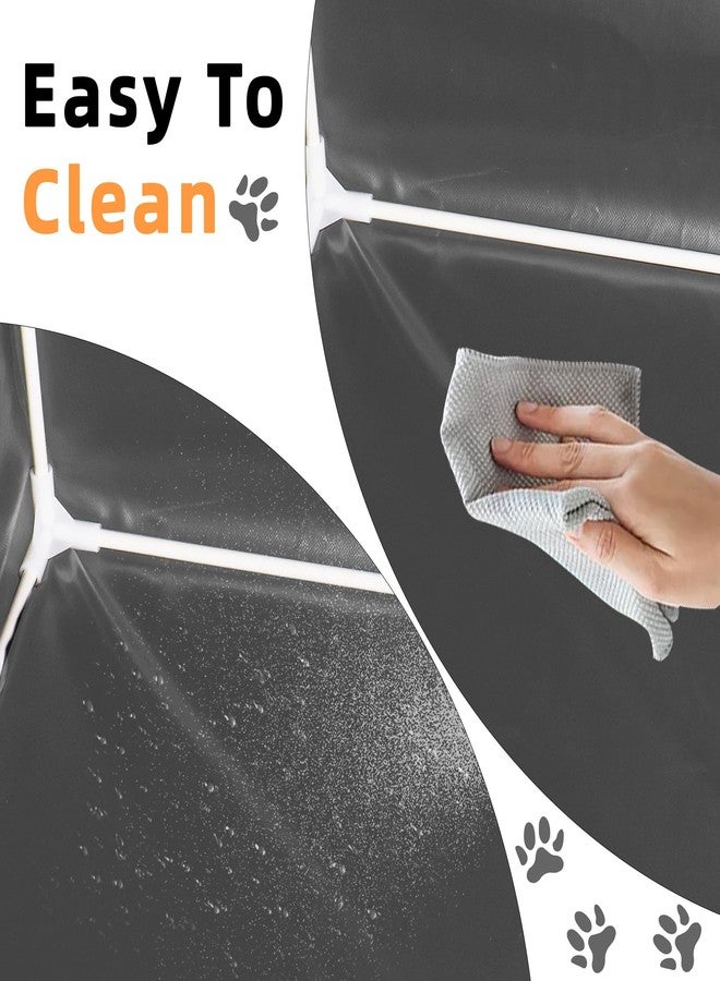 Dmnnlp Dog Pee Pad Holder with High Walls - 35"x29"x17.3" No-Splash Indoor Dog Potty Box, Foldable Potty Training Toilet for Large Small Medium Dogs Puppy Potty (Dark Gray) - Image 4