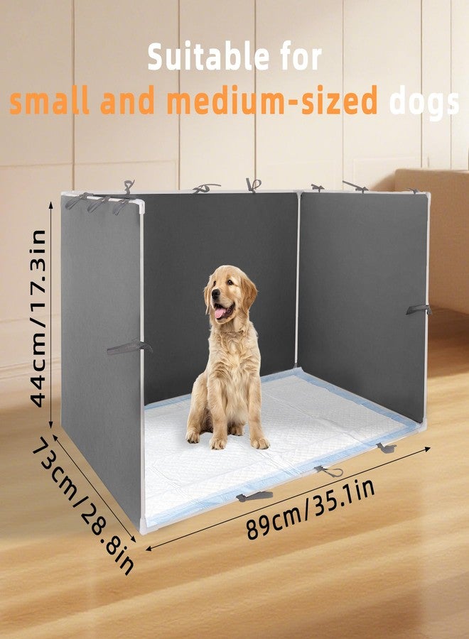 Dmnnlp Dog Pee Pad Holder with High Walls - 35"x29"x17.3" No-Splash Indoor Dog Potty Box, Foldable Potty Training Toilet for Large Small Medium Dogs Puppy Potty (Dark Gray) - Image 2