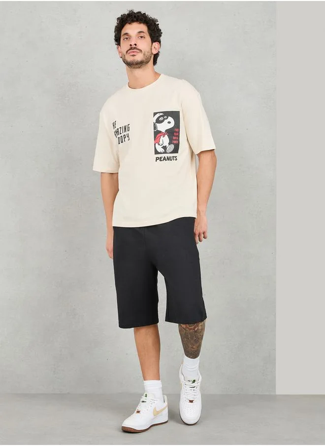 Styli Peanut Graphic Print Oversized Fit T-Shirt