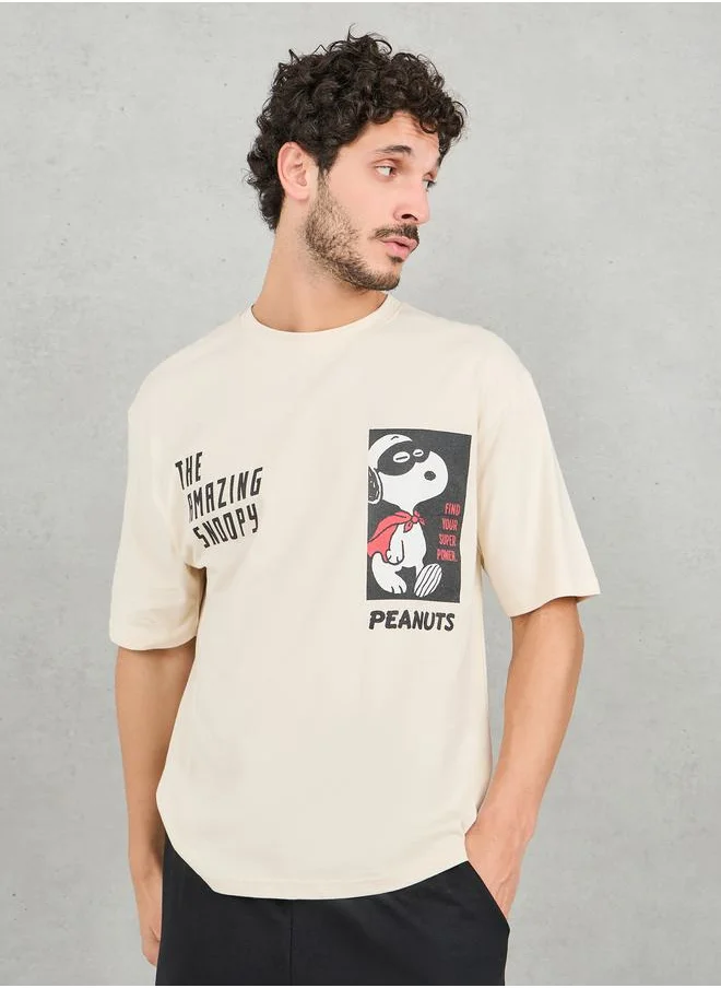 Styli Peanut Graphic Print Oversized Fit T-Shirt