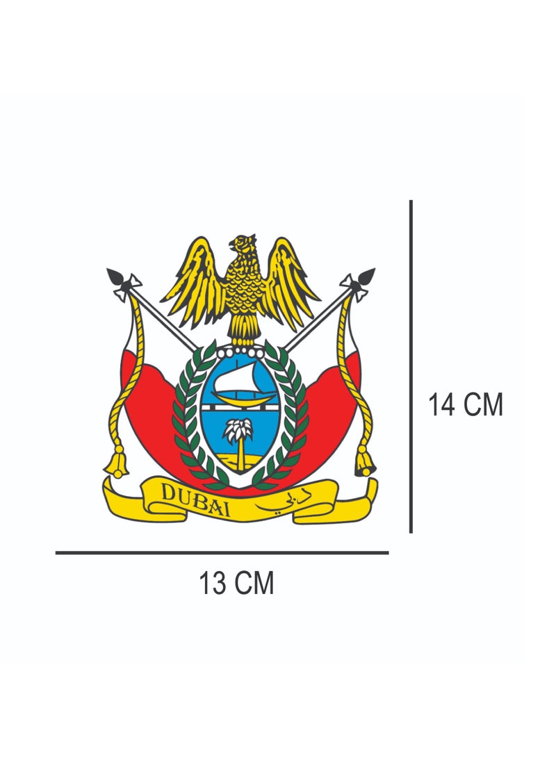 Acnor "Dubai Emblem Car Decal Sticker – Coat of Arms Design, Waterproof Vinyl, 13 x 14 cm" - Image 1