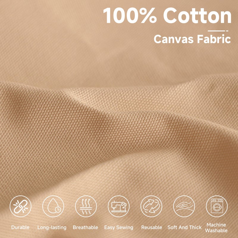 Simple&Opulence 100% Cotton Canvas Fabric 10Oz. 59 Inch By The Yard  Nature Duck Fabric Textile Medium Weight For Painting  Sewing  Crafts  Embroidery  Bag  Handmade Home Decor(1 Yard  Apricot) - Image 2