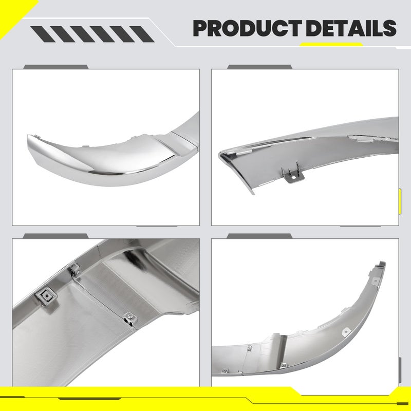KUAFU Front Bumper Cover Upper Trim Cap Compatible with 2011-2014 Chevy Chevrolet Silverado 2500 3500 HD GM1014106, 25883355 ABS Plastic Chrome Replacement Only 3PCS-Silvery - Image 5