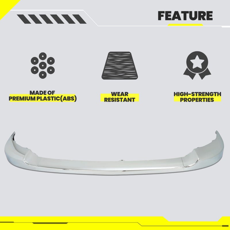 KUAFU Front Bumper Cover Upper Trim Cap Compatible with 2011-2014 Chevy Chevrolet Silverado 2500 3500 HD GM1014106, 25883355 ABS Plastic Chrome Replacement Only 3PCS-Silvery - Image 3