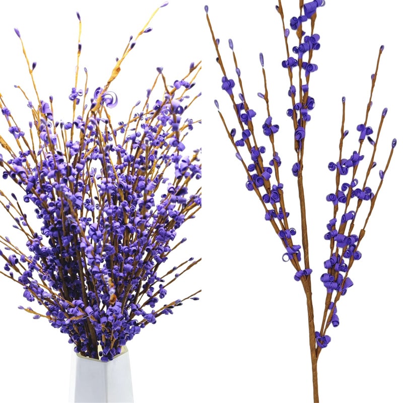 Wootkey 5 Pcs 295 Long Jasmine Artificial Flowers Fake Purple Flower Bouquet Branches for Table Centerpieces DIY Floral Art Plant Home Office Wedding Dining Decoration Deep Purple