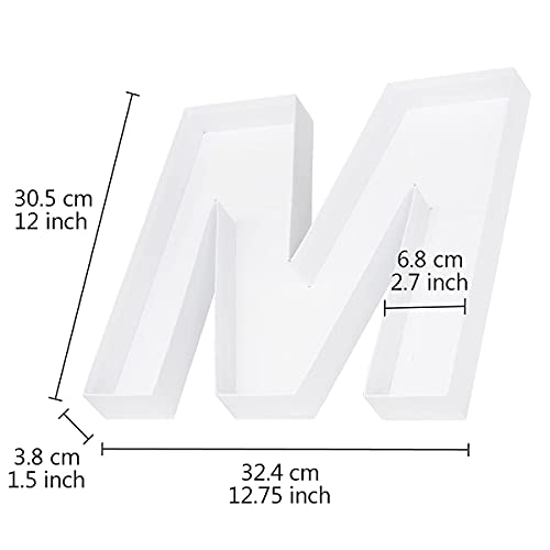 WENPACK 12.5" Cardboard Letter Shaped Mache Charcuterie Strawberries Fillable Sweets Decorative Box with Clear Lid (White, M) - Image 5