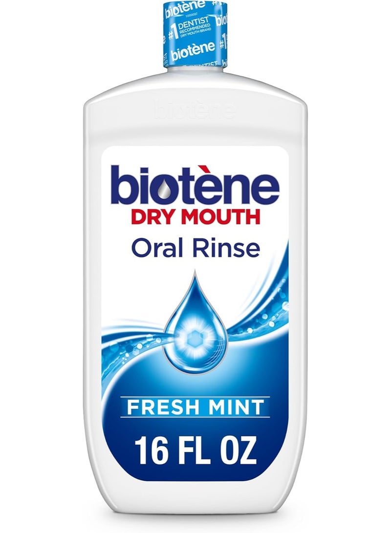Biotene biotène Oral Rinse Mouthwash for Dry Mouth, Breath Freshener and Dry Mouth Treatment, Fresh Mint, 16 fl oz - Image 1