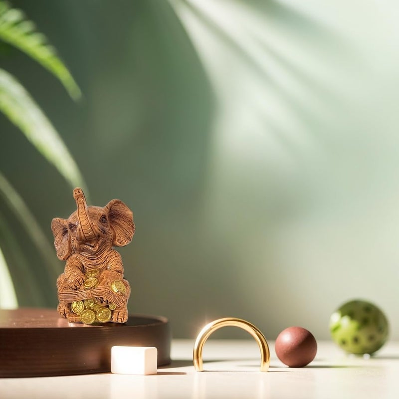 Betterdecor Feng Shui Lucky Elephant Trunk Up Statue | Home Office Table Decor for Prosperity and Protection - Image 4