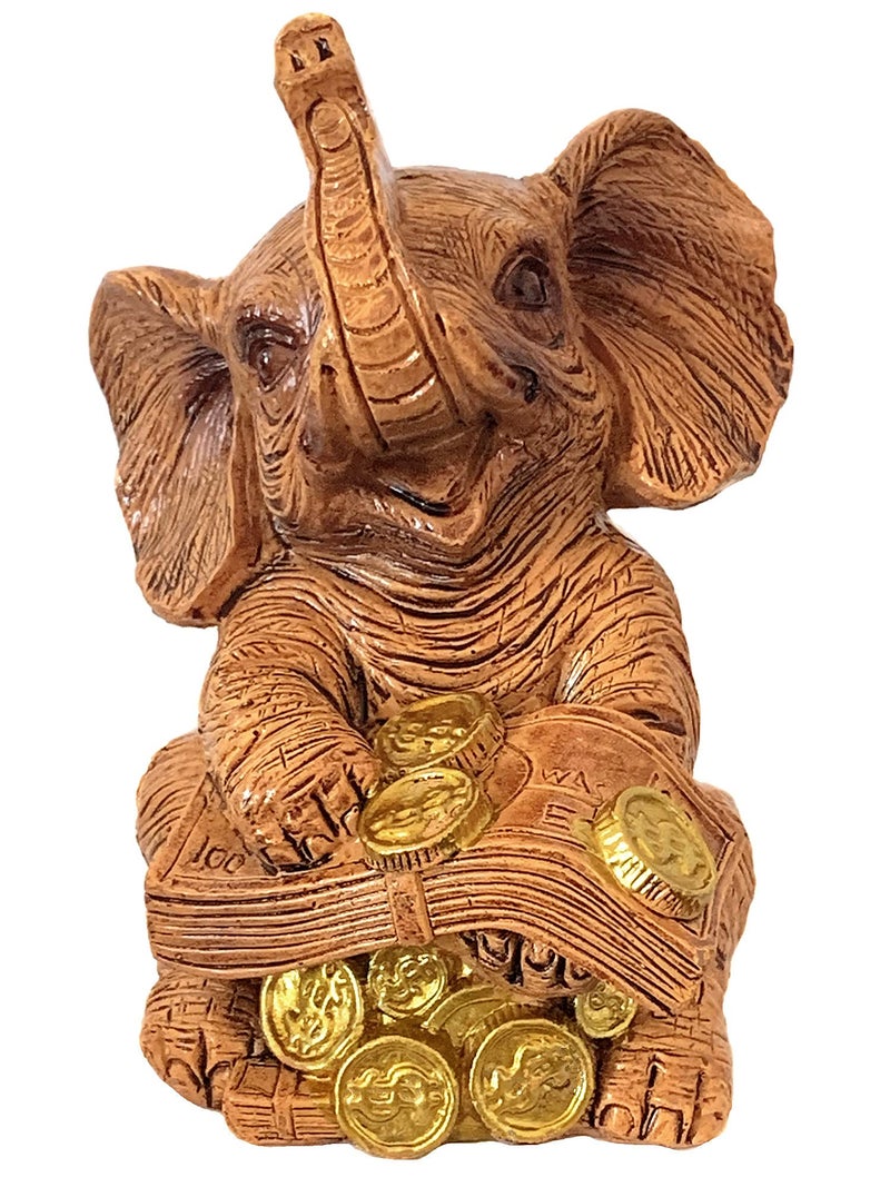 Betterdecor Feng Shui Lucky Elephant Trunk Up Statue | Home Office Table Decor for Prosperity and Protection - Image 1