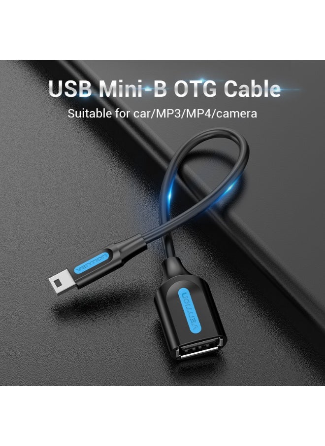 فينشن كابل OTG USB 2.0 Mini-B ذكر إلى أنثى من VENTION بطول 0.15 متر من نوع PVC أسود، رقم الموديل CCTBB  - Image 2
