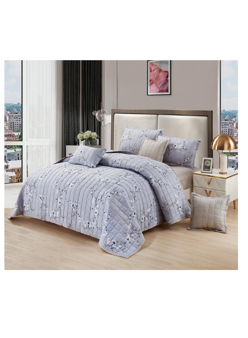 Microfiber Double Bedspread, Fits 200 x 200 cm, 7 Pieces