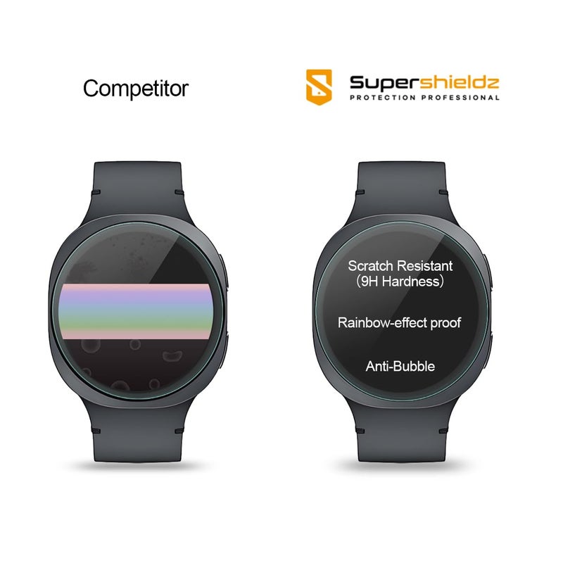Supershieldz (3 Pack) Designed for Samsung Galaxy Watch 8 (44mm) Tempered Glass Screen Protector, Anti Scratch, Bubble Free - Image 2