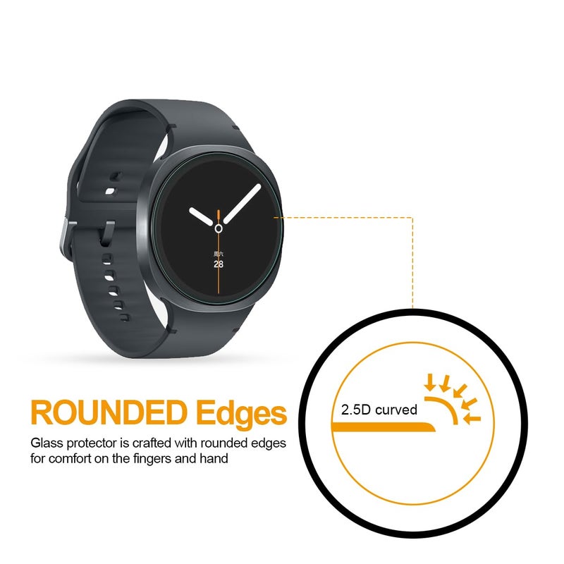 Supershieldz (3 Pack) Designed for Samsung Galaxy Watch 8 (44mm) Tempered Glass Screen Protector, Anti Scratch, Bubble Free - Image 4