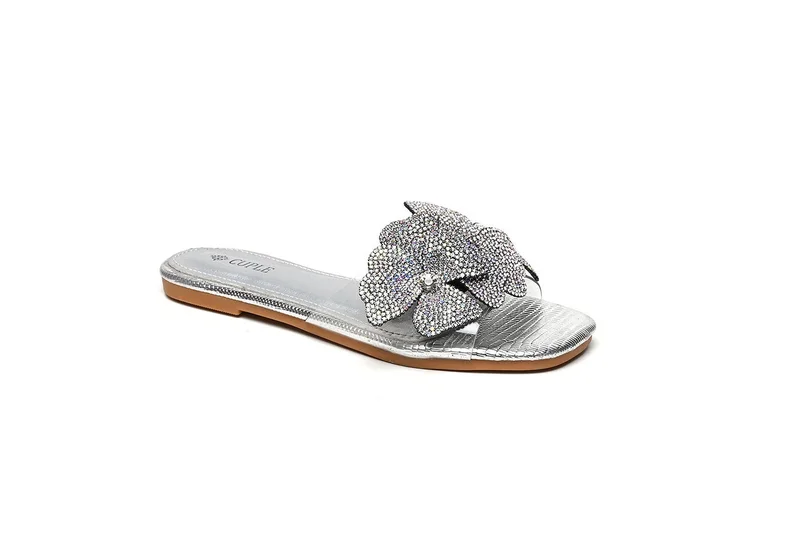 Cuple Girls embellished slide sandals