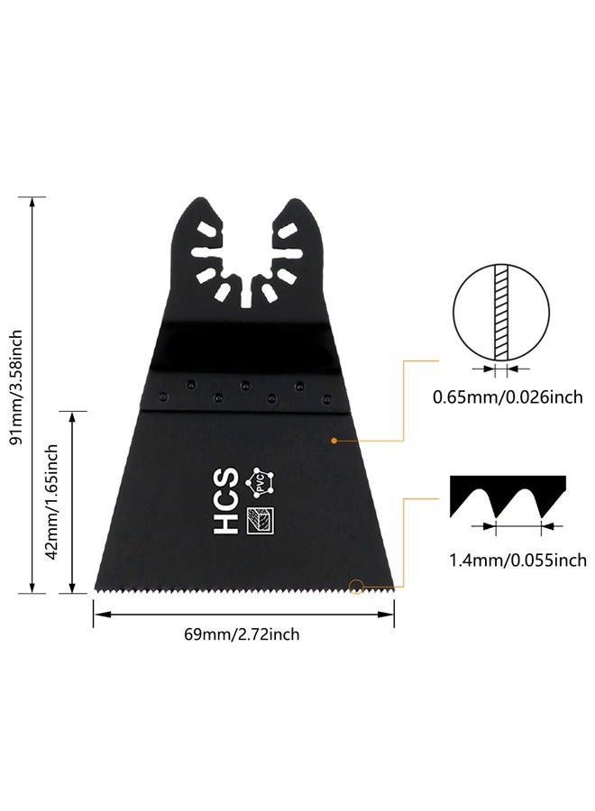PAYA TOOLS Multifunction High Carbon Steel Standard 2-1/2" Wide E-Cut Oscillating Saw Blades for Wood,Softer Plastics, Drywall Materials (3-Pack) - Image 2