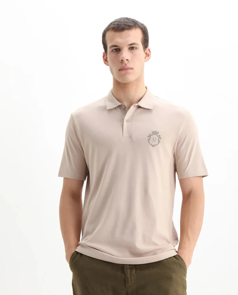Rare Rabbit Men's Embroidered Logo Solid Polo