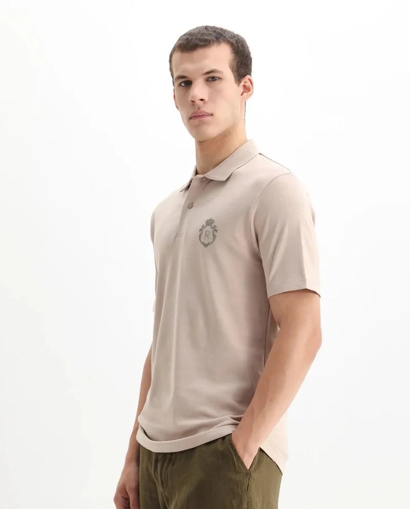 Rare Rabbit Men's Embroidered Logo Solid Polo