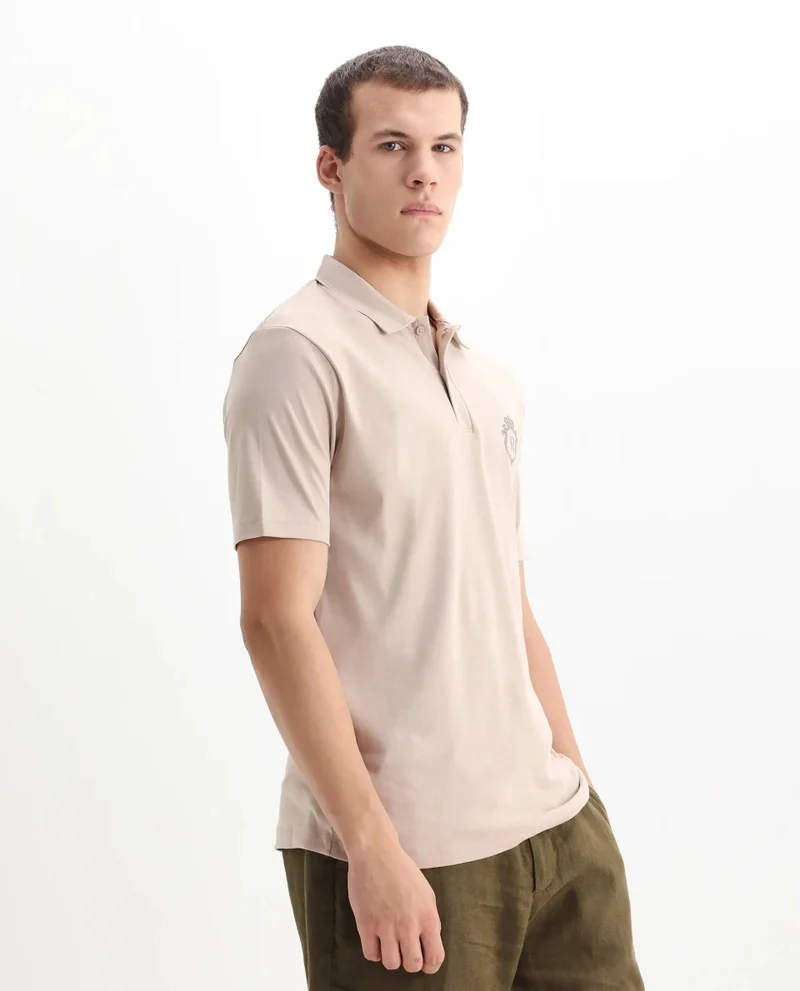 Rare Rabbit Men's Embroidered Logo Solid Polo