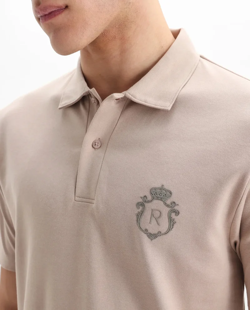 Rare Rabbit Men's Embroidered Logo Solid Polo