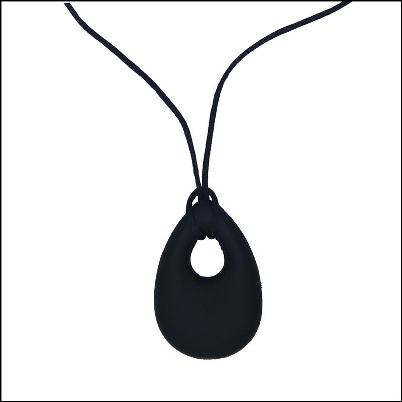 Silicone Necklace Bite Teeth Gum Angel Tears Pendant Mom Wears Baby Teeth Bite Baby Products PE Bag black - Image 1