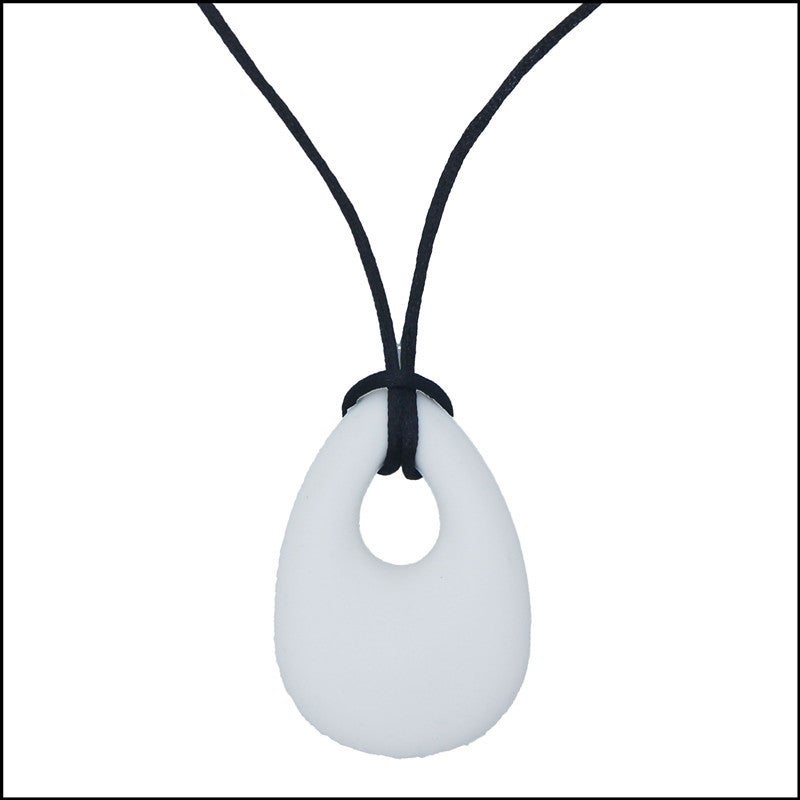 Silicone Necklace Bite Teeth Gum Angel Tears Pendant Mom Wears Baby Teeth Bite Baby Products PE Bag black - Image 3