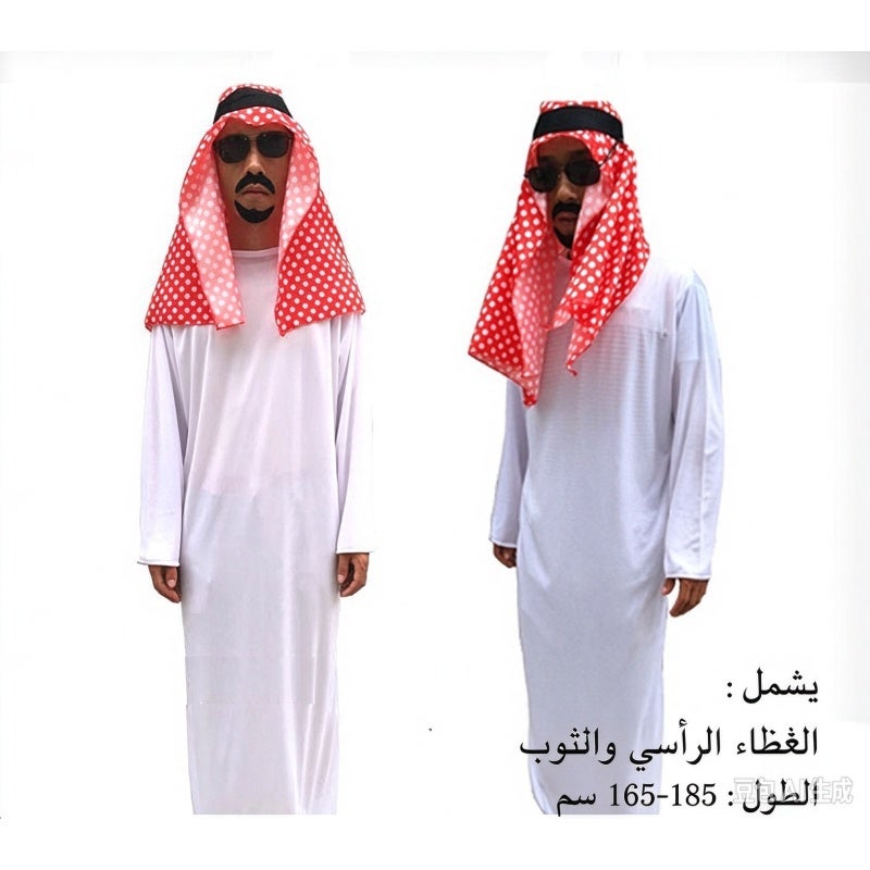 FZ009 رداء الرجال نمط الشرق الأوسط الصيف رقيقة تنفس الأزياء الإسلامية الأداء اللباس مجموعة مع الحجاب والحزام ، البالغين الرجال مهرجان حزب المسرح الدراما الغريبة اللباس لعب الأدوار ، الأقمشة الراقية ، التطريز الرائع ، المزاج الأرستقراطي الأنيق - Image 1