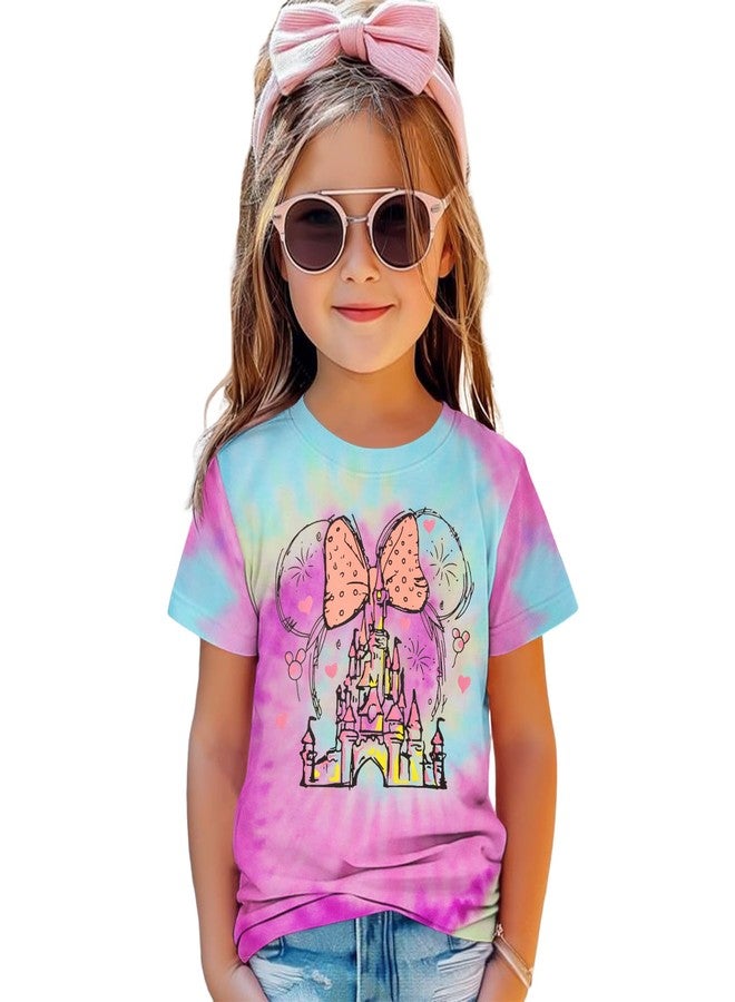 Blithestars Magic Shirt for Toddler Girls Magical Kingdom Tshirt Cute Castle Outfit Holiday Family Vacation Short Sleeve Tops(Tie-dye-a,5-6Years) - Image 1