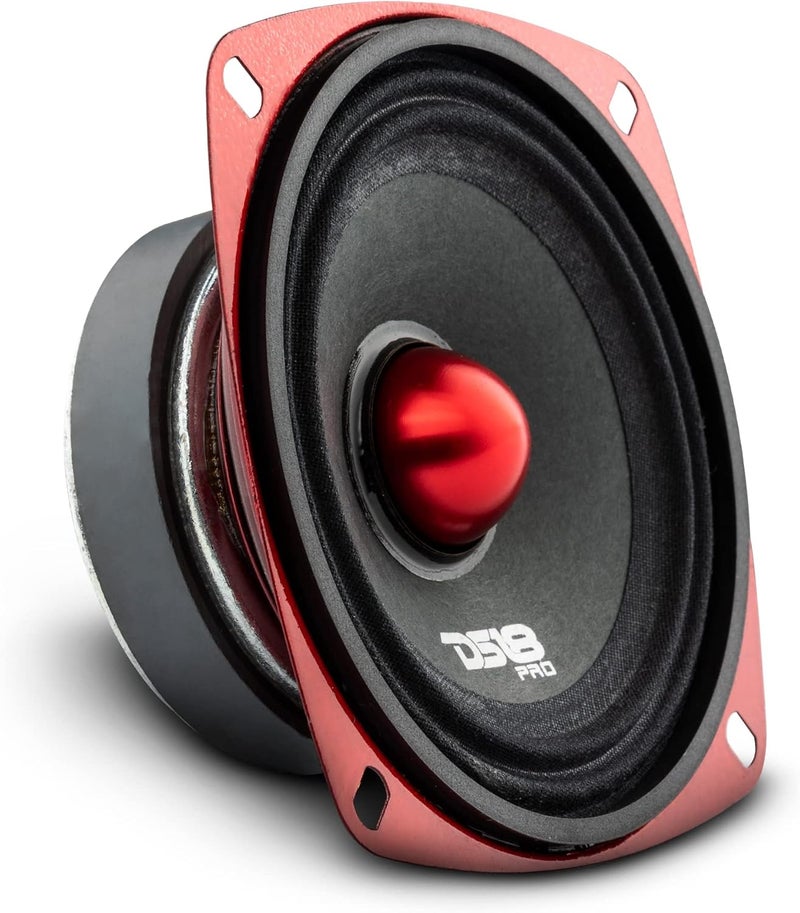 DS18 PRO-X4.4BMSL Car Speaker 4" Shallow Mid-Range Loudspeaker with Bullet 200 Watts Max Power 100 Watts RMS 4-Ohm - Image 1