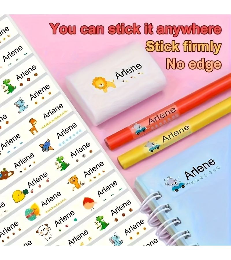 120Pcs Personalized Custom Transparent Name Stickers Animal Pattern Durable Tear Resistant - Image 3
