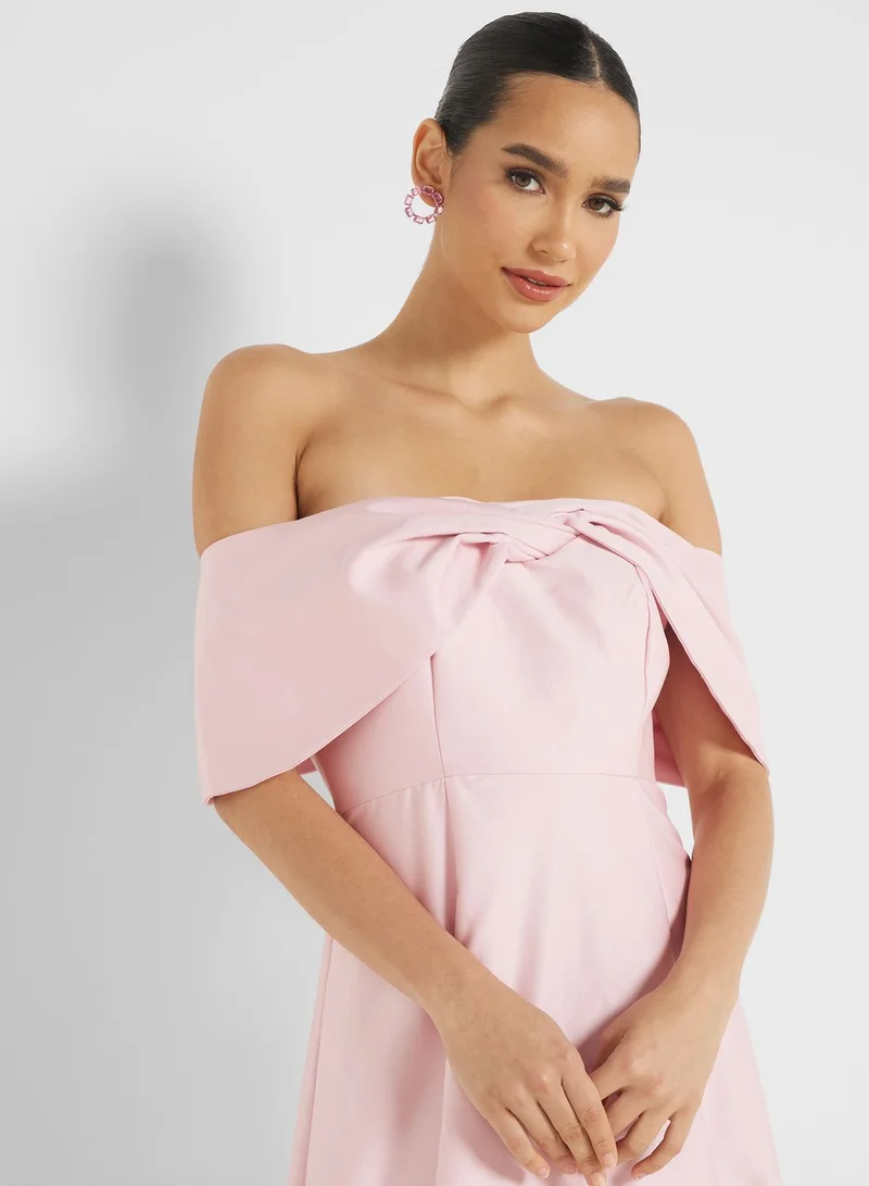Femi9 Lace Detail Pleated Dress