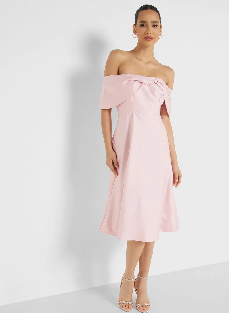 Femi9 Lace Detail Pleated Dress