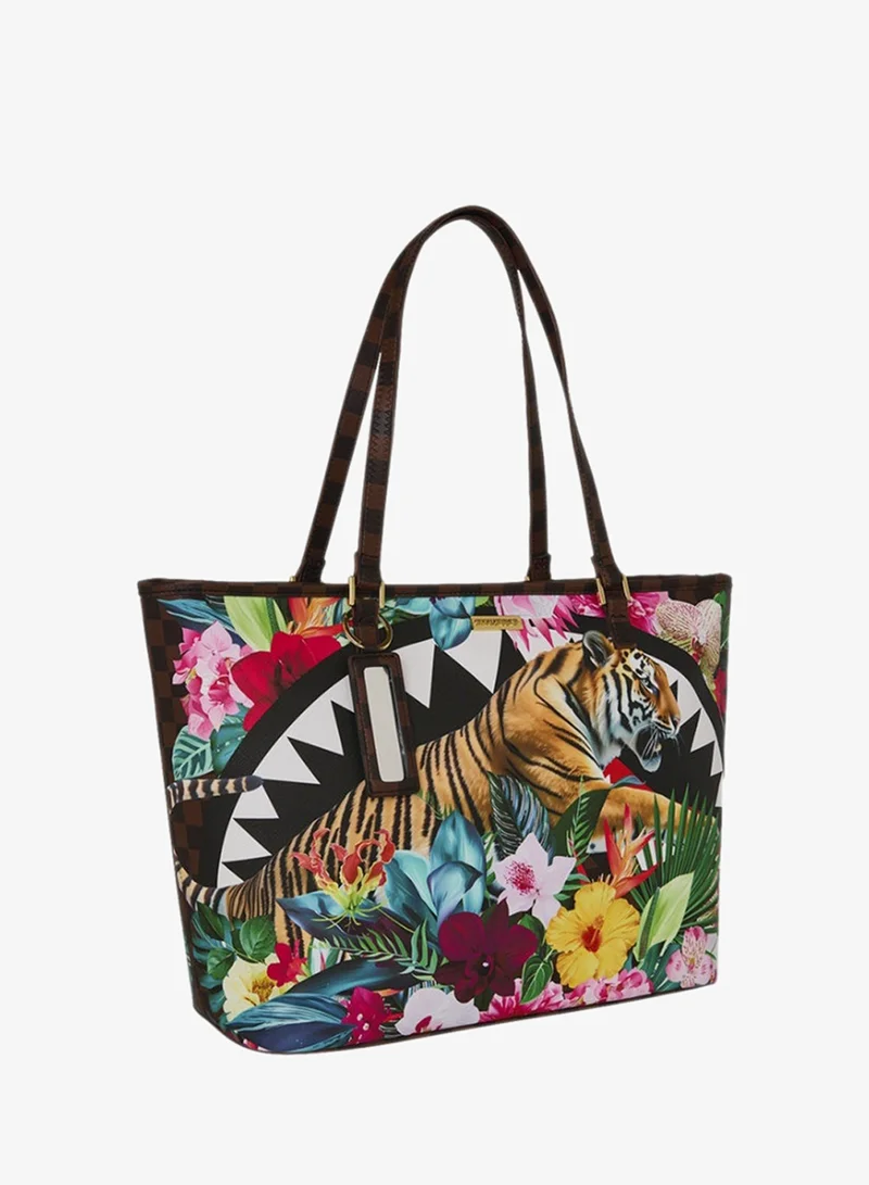 Sprayground SIP FLOWERING JUNGLE SHARK TOTE