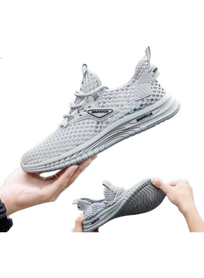 Warrior Men'S Summer New Mesh Breathable Casual Sports Hiking Shoes Grey Size 39 - Image 2