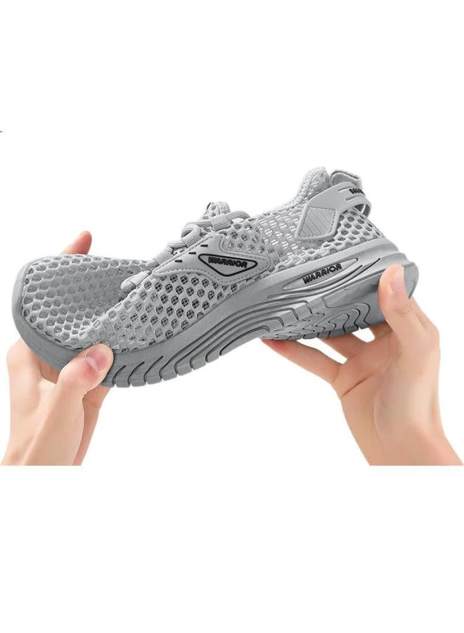 Warrior Men'S Summer New Mesh Breathable Casual Sports Hiking Shoes Grey Size 39 - Image 3