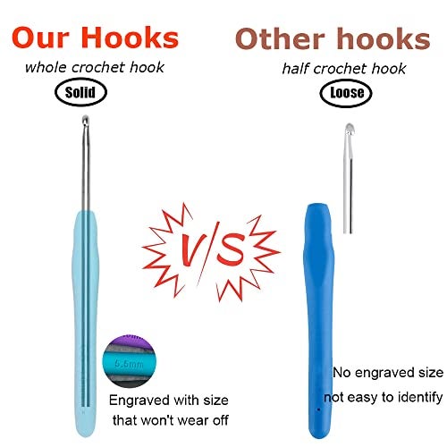 Mdoker Size H/8(5mm) Crochet Hook,Extra Long Crochet Hooks for Arthritic Hands,Ergonomic Grip Soft Handles for Beginners and Experiecced Crochet Lover,Comfortable/Easy to Use - Image 2