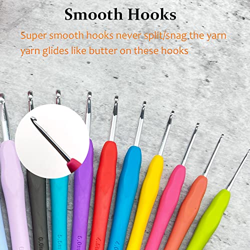 Mdoker Size H/8(5mm) Crochet Hook,Extra Long Crochet Hooks for Arthritic Hands,Ergonomic Grip Soft Handles for Beginners and Experiecced Crochet Lover,Comfortable/Easy to Use - Image 3