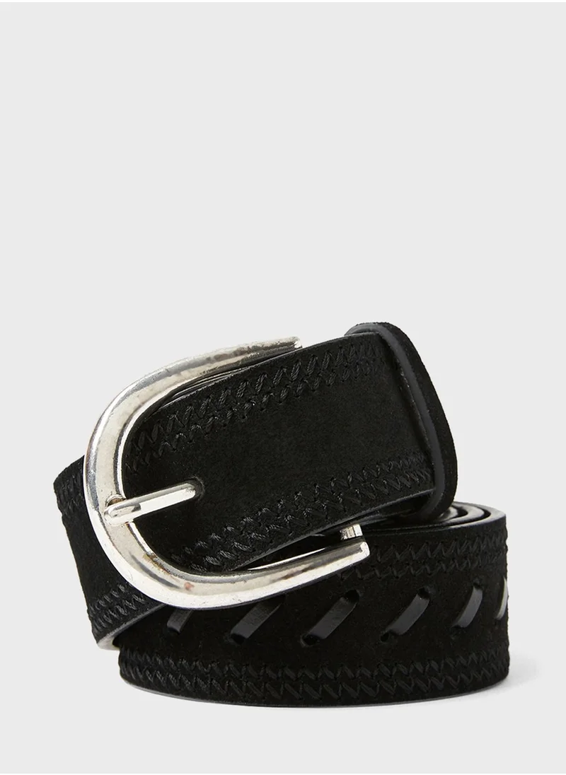 MANGO Leather Belt