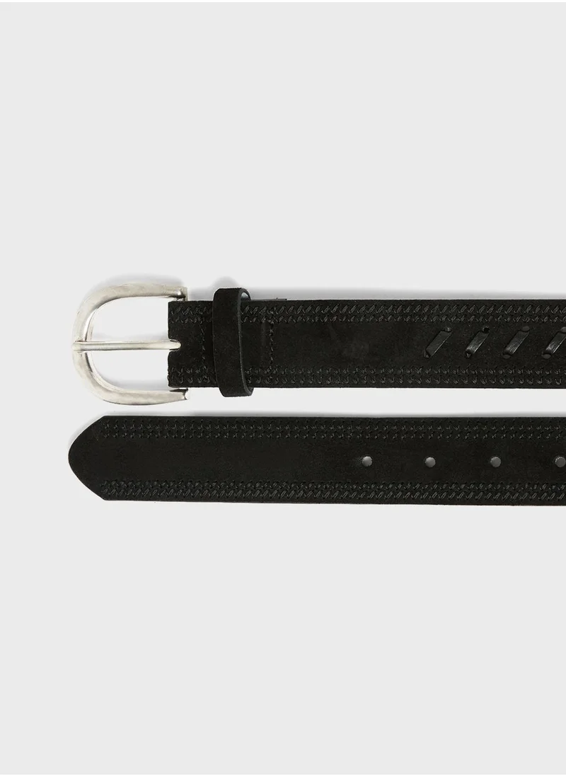MANGO Leather Belt