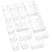 SMARTAKE 13-Piece Drawer Organizer with Non-Slip Silicone Pads, 5-Size Clear Desk Drawer Organizer Trays Storage Tray - Image 2