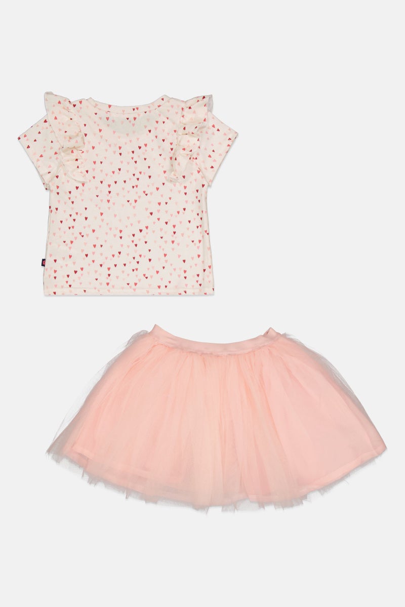 Limited Too Kids Girl 2 Pieces Printed Top And Skirt, Multicolor - Image 2