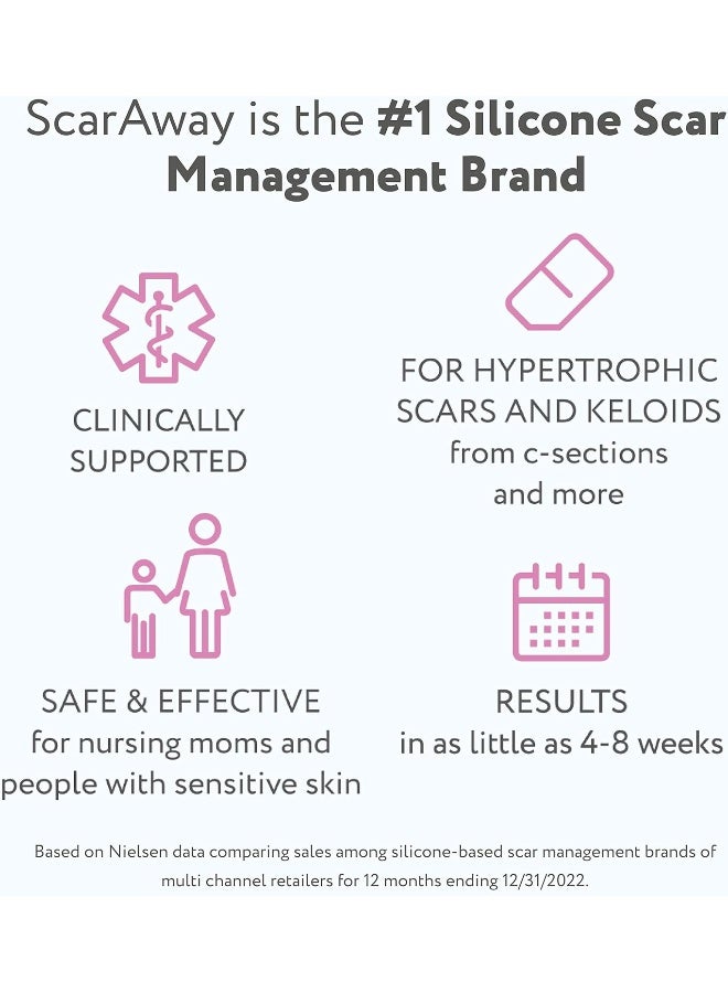 SCARAWAY C-Section Scar Treatment Silicone Adhesive Soft Fabric 4-Sheets Strips (7x1.5in) - Image 4