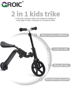 GROIC 2 in 1 Deformable Kids Kick Scooter Child Walker Balance Car Multifunctional Balance Bike With Adjustable Handlebar Suitable for Kids  - Image 3