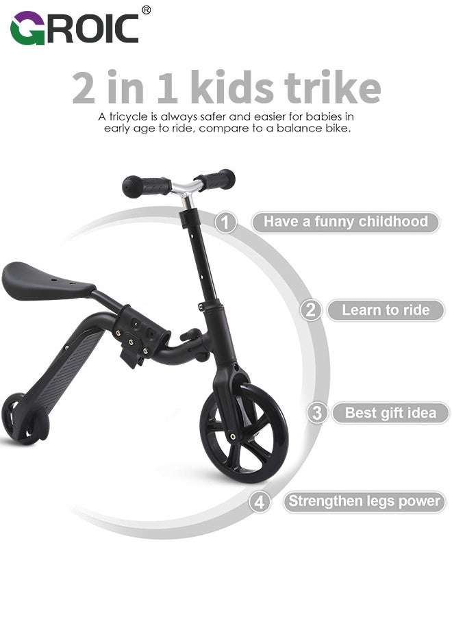 GROIC 2 in 1 Deformable Kids Kick Scooter Child Walker Balance Car Multifunctional Balance Bike With Adjustable Handlebar Suitable for Kids  - Image 3