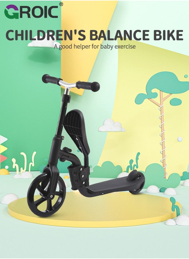 GROIC 2 in 1 Deformable Kids Kick Scooter Child Walker Balance Car Multifunctional Balance Bike With Adjustable Handlebar Suitable for Kids  - Image 2