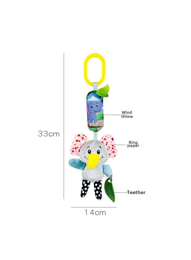 DOLERY Baby Wind Bell Tooth Gel Bed Hanging Rattle Toy Cartoon Tooth Gel Pendant Zipper Bag Packaging-Color:D146A Monkey-Specifications:33*14 - Image 3